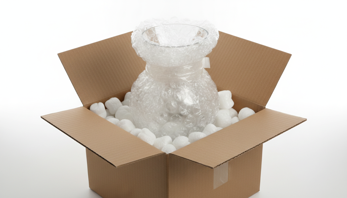 دليل تغليف المنتجات الزجاجية والقابلة للكسر للمتاجر الإلكترونية